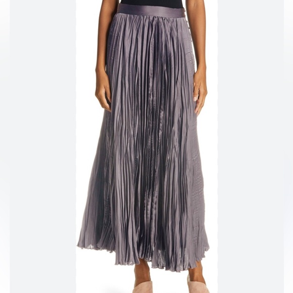 Rachel Comey Dresses & Skirts - Rachel Comey Oates Satin Plisse Pleat Button Skirt - Silvery Color